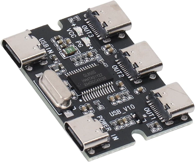 Alt view image 6 of 7 - USB 2.0 Hub Expansion Module, 1 in 3 Out Type C Interface, GL850G