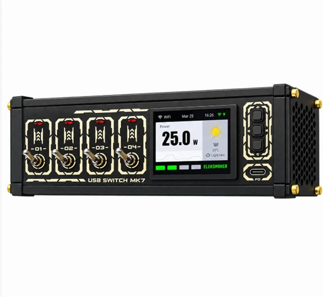 Main image of 8-Port USB Docking Station, 72w Desktop USB Power Hub, 4 Independent Toggle Switches, 2.4-inch IPS Display, Smart Power Management Controller for Desktop Devices