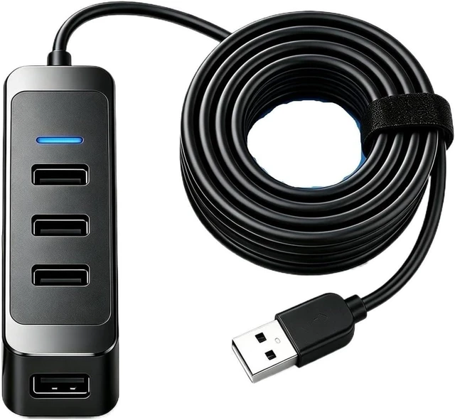 Alt view image 2 of 4 - 4 Port USB 2.0 Hub 5V 2A Powered Splitter