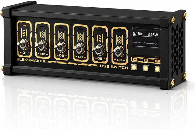 Main image of Portable 6-Port USB Splitter, 6 Port USB Docking Station, 4 USBa Data Hub, 0.96" OLED, Oltage+Power+Waveform Display, Setting Light Color & Brightness, for Phones, Tablets, Gadgets