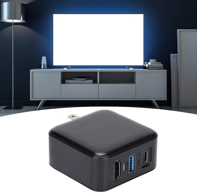 Alt view image 7 of 7 - Aurikall USB C Charger Adapter with HD Multimedia Interface and USB 3.0 Hub, 39W PD Fast Charging Dock Compatible with, Supports 4K Video Output, Foldable Plug (US standard + UK standard adapter)
