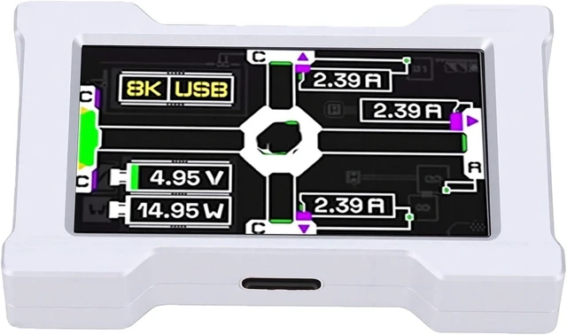 Alt view image 7 of 7 - Fabater 8K USB C Hub Docking Station with IPS Full Color Screen (Silver)