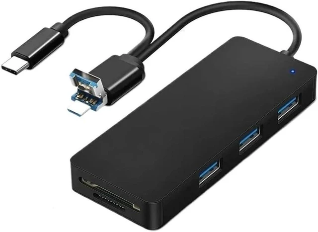 Alt view image 2 of 3 - USB + Ty/pe C 6-in-1 Multi 3.0 Hub Adapter