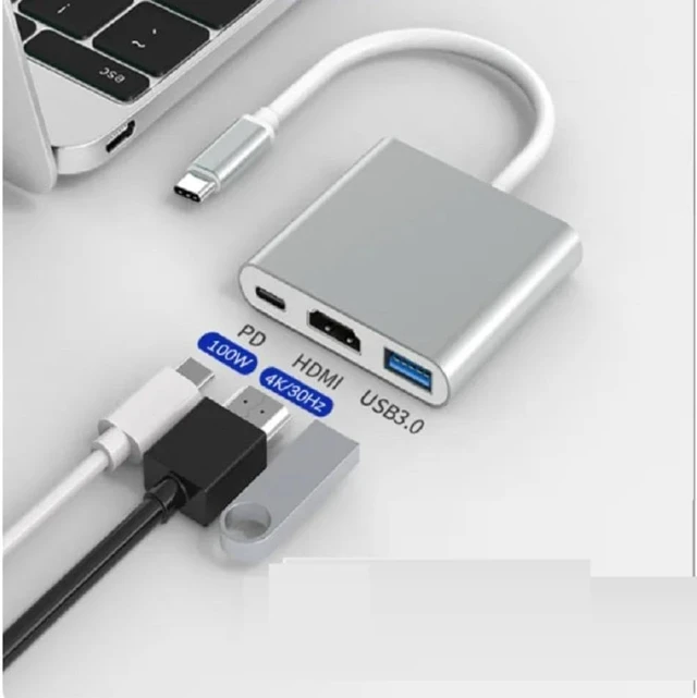 Alt view image 4 of 4 - USB C To HDMI Adapter USB 3.1 Hub Compatible With S23 Ultra Laptop