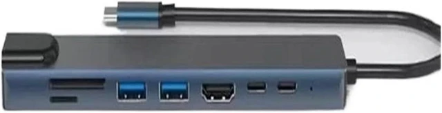Alt view image 2 of 4 - USB C Hub 8 in 1 Ty/pe to 4K HDMI-Compatible Adapter