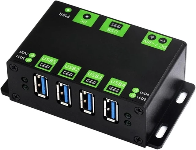 Alt view image 6 of 7 - 4-Port USB 3.2 Hub Industrial Metal Enclosure
