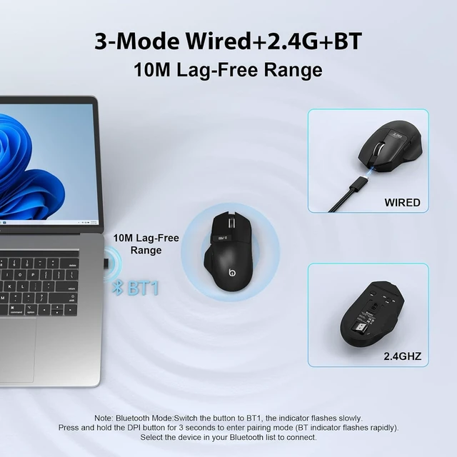Alt view image 5 of 7 - USB C Hub 7 Ports (4ft) and xiaobi Wireless Mouse
