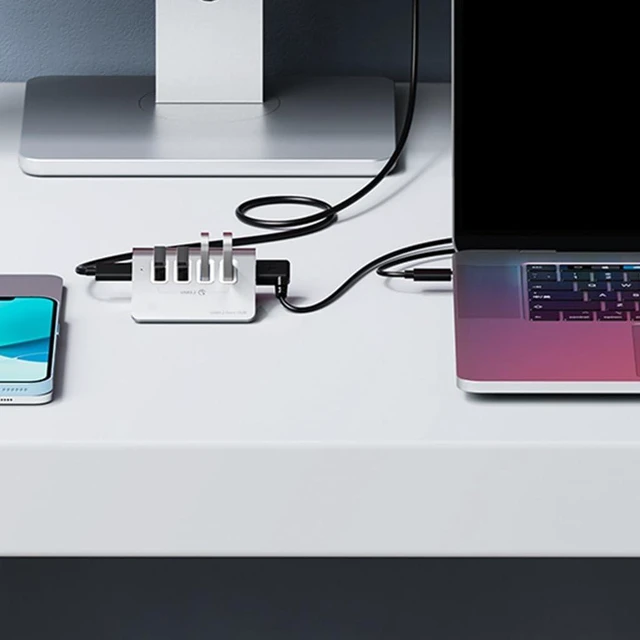 Alt view image 5 of 6 - 10Gbps USB3.2 HUB USB Splitter USB3.2 5V3A Power Adapter for Laptop Desktop