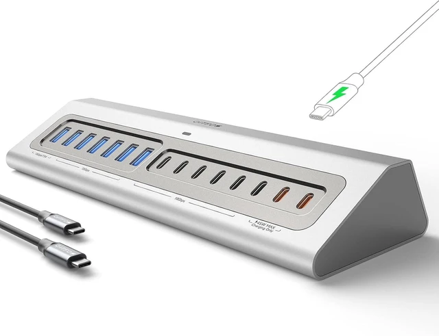 Main image of Gitfos Powered USB Hub, 18 in 1 Powered USB 3.2 Hub,13 USB 10Gbps,100W PD