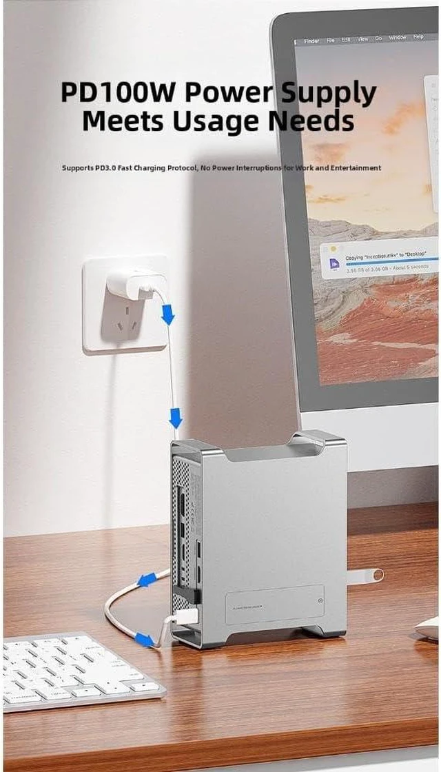 Alt view image 6 of 7 - Aluminum 9-Port for Docking Station for Mac for mini Aluminum
