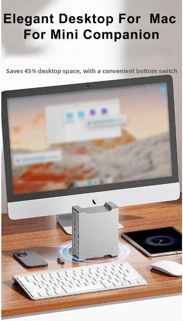 Alt view image 7 of 7 - Aluminum 9-Port for Docking Station for Mac for mini Aluminum