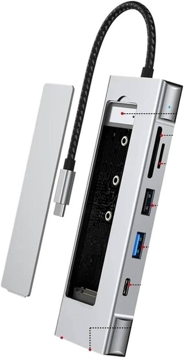Alt view image 2 of 3 - 8-in-1 M.2 SSD Docking Station with Disk Storage 10Gbps USB 3. HUB
