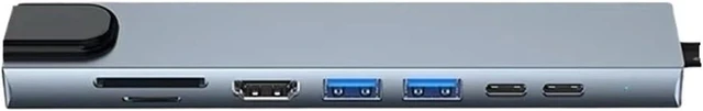 Alt view image 3 of 3 - USB 8 in 1 Type C 3. to 4K HDTV Hub Adapter