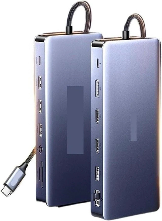 Alt view image 2 of 4 - 13-in-1 USB HUB Triple Display T/y/pe-C to 4K60Hz DP