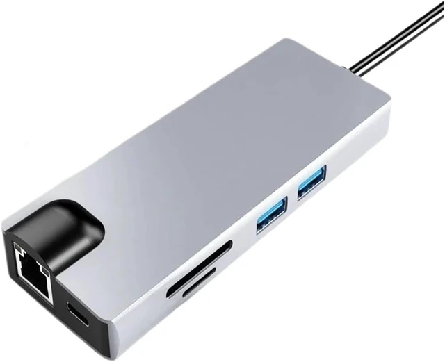 Alt view image 3 of 3 - Gigabit Ethernet USB C HUB VGA HDMI Dual Video Docking Station