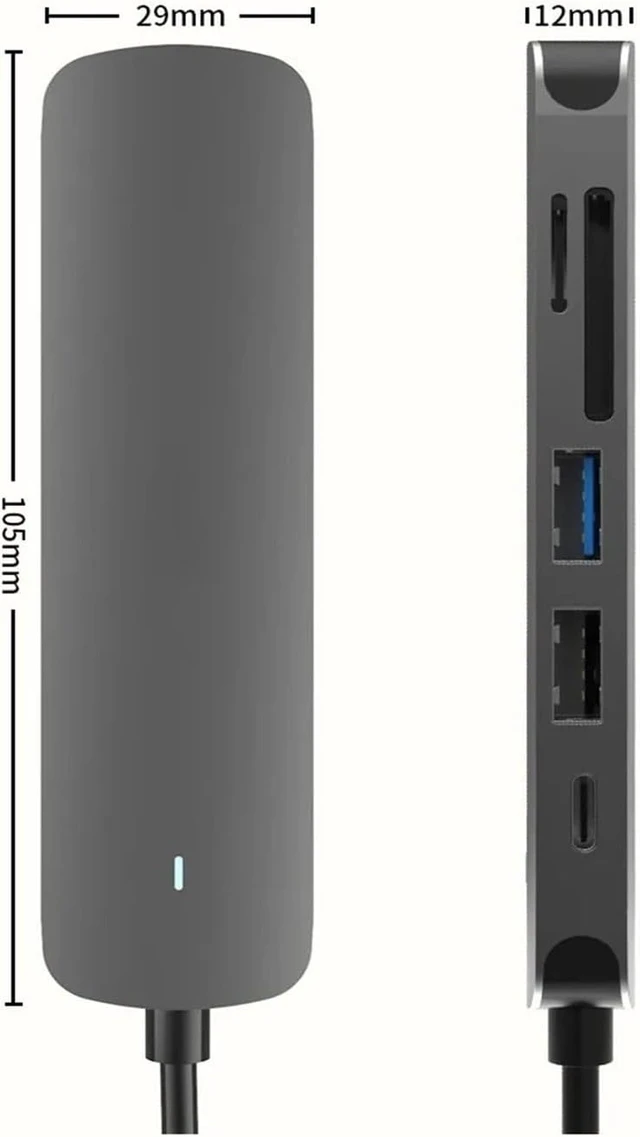 Alt view image 2 of 3 - USB C HUB T/y/pe to Hdmi-com/patible Adapter Docking Station Accessories
