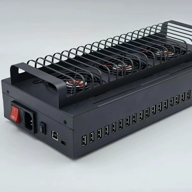 Alt view image 3 of 5 - Phone Farm Box Mobile Farm Server USB Hub Integrated Device Industrial 20 Port USB Hub Charging Station Phones Farming HUB USB2.0