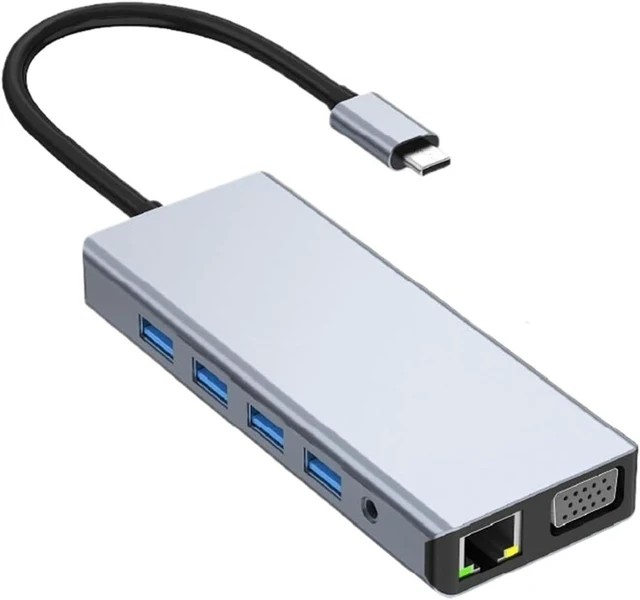 Alt view image 2 of 4 - 12-in-1 USB-C Hub RJ45 Ethernet, USB 3.0, SD TF
