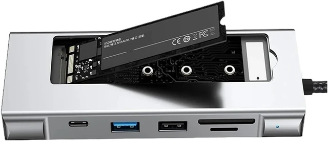Alt view image 3 of 3 - 8-in-1 M.2 SSD Docking Station with Disk Storage 10Gbps