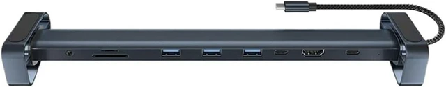 Alt view image 2 of 4 - 10-in-1 HUB Expandable Hub 3.0 Docking Station Desktop Stand with Ty