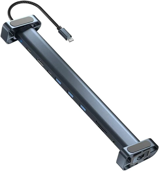 Alt view image 4 of 4 - 10-in-1 HUB Expandable Hub 3.0 Docking Station Desktop Stand with Ty