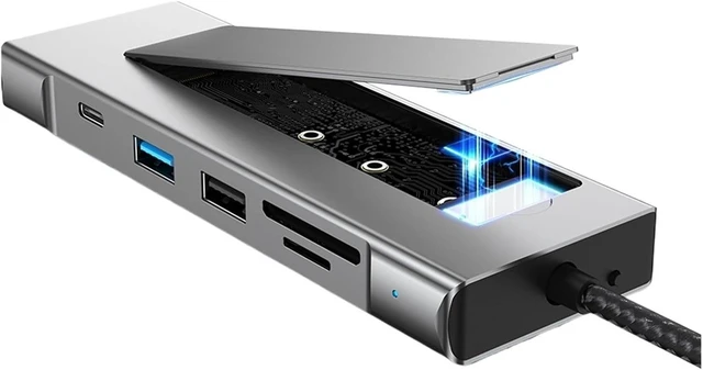 Alt view image 3 of 3 - 8-in-1 USB 3.2 Hub with Disk Storage Function