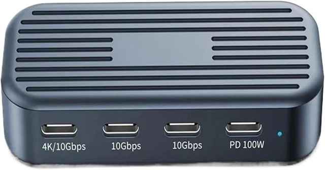 Alt view image 4 of 4 - USB C Hub 10Gbps 4K@60Hz PD100W Video Output