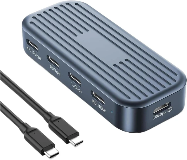 Alt view image 2 of 4 - USB C Hub 10Gbps 4K@60Hz PD100W Video Output
