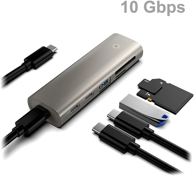 Alt view image 4 of 6 - 1 Multi Splitter Adapter Type C Dock Station for TF Card.HC463 10Gbps 3. Gen2 Hub 6 in