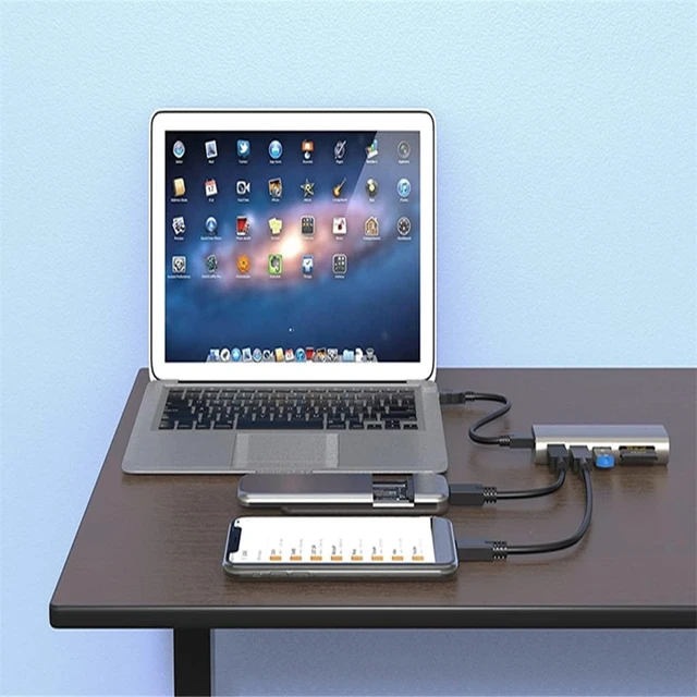 Alt view image 6 of 6 - 1 Multi Splitter Adapter Type C Dock Station for TF Card.HC463 10Gbps 3. Gen2 Hub 6 in