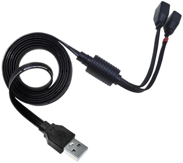 Alt view image 2 of 7 - USB 2.0 to 1 Male Female Dual Data hub, Power Adapter and Distributor, charg*/ing Cord, Extension Cable 60CM 40CM(60CM,ST)
