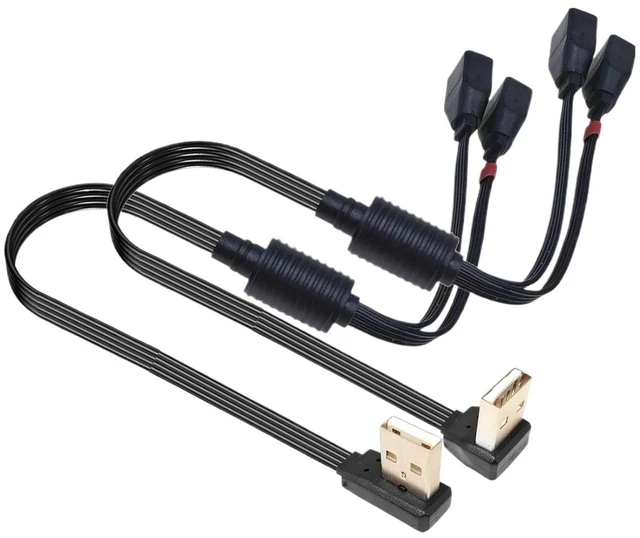 Alt view image 7 of 7 - USB 2.0 to 1 Male Female Dual Data hub, Power Adapter and Distributor, charg*/ing Cord, Extension Cable 60CM 40CM(60CM,ST)