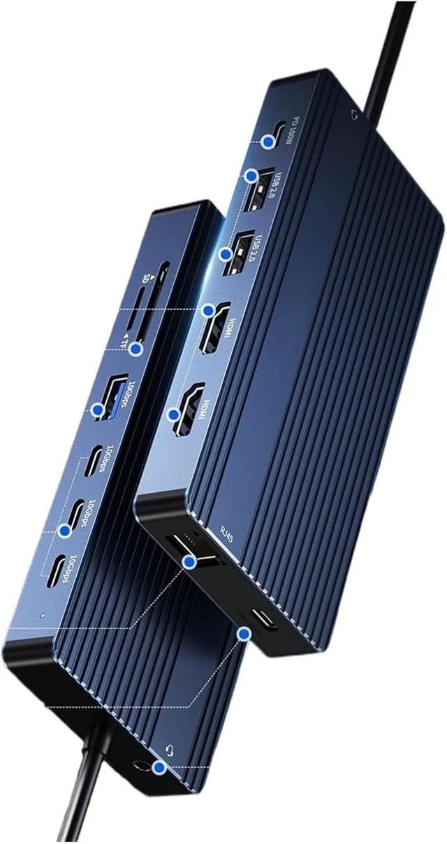 Alt view image 2 of 3 - USB C Docking Station Dual Monitor 2X HDMI 4K 60Hz RJ45 3.5mm