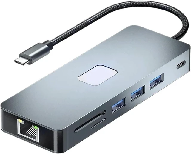 Alt view image 3 of 4 - USB-C Docking Station USB 3.2 Hub MST HDMI DP 4K@60Hz VGA Gigabit RJ45 PD