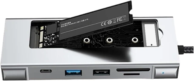 Alt view image 3 of 3 - 8-in-1 M.2 SSD Docking Station with Disk Storage Function USB HUB(5-in-1 M.2 SSD Model)