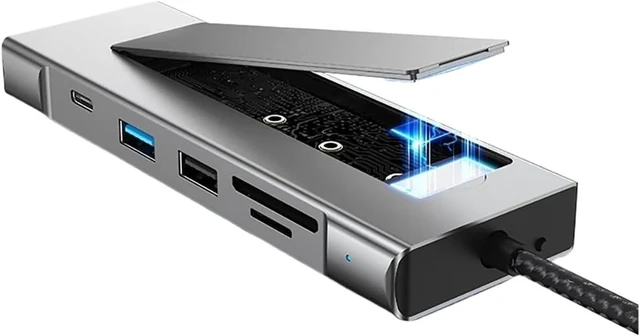Alt view image 2 of 3 - 8-in-1 M.2 SSD Docking Station with Disk Storage Function USB HUB(5-in-1 M.2 SSD Model)