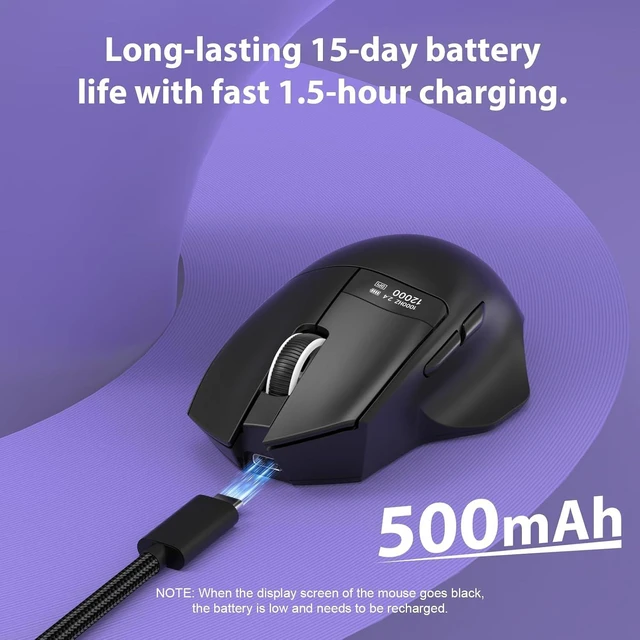 Alt view image 7 of 7 - Powered USB Hub and xiaobi G9Pro Wireless Bluetooth Mouse with LED Screen Display