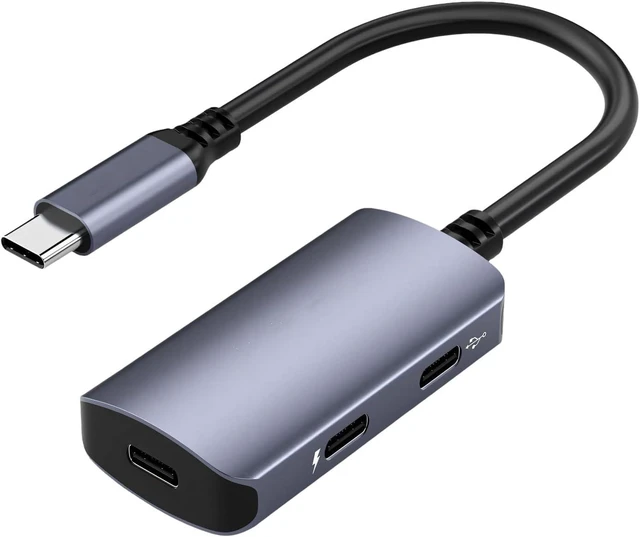 Main image of Compact Type-C Display Hub 4K 60Hz Power Data Connector, 3-Port Aluminum Adapter for Portable Laptop Tablet Handheld Travel Usage Mode