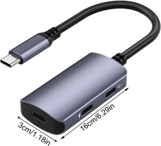 Alt view image 3 of 7 - Compact Type-C Display Hub 4K 60Hz Power Data Connector, 3-Port Aluminum Adapter for Portable Laptop Tablet Handheld Travel Usage Mode