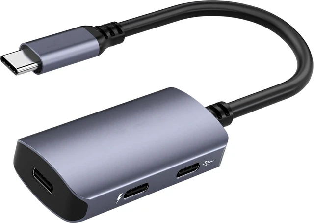 Alt view image 7 of 7 - Compact Type-C Display Hub 4K 60Hz Power Data Connector, 3-Port Aluminum Adapter for Portable Laptop Tablet Handheld Travel Usage Mode