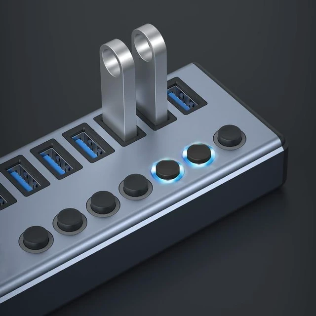 Alt view image 4 of 5 - 10-Port USB3.0 Splitter Industrial HUB Multi-Interface High-Power