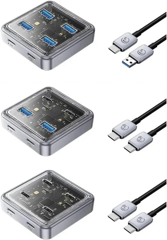 Alt view image 3 of 3 - Multiple USB A TY>pe C Ports Splitter