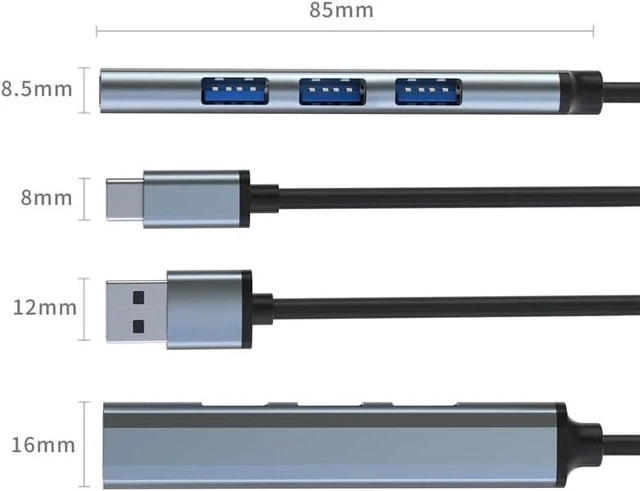 Alt view image 4 of 4 - Expander Multi-Function Hub Splitter Computer Multi-Interface(USB)