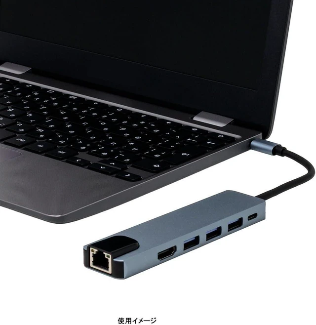 Alt view image 2 of 3 - AINEX USB-CDOCK03 USB Type-C Connection, Multi-Adapter, 6 in 1, HDMI, 4K/30Hz, USB 3.2 x 3, PD100W, Wired LAN, USB CDOCK03