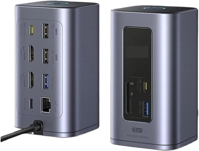 Alt view image 2 of 3 - 12-in-1 USB C HUB to HDMI 4K@60Hz Dual Display 3.2 Adapter