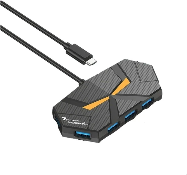 Alt view image 2 of 3 - 7 Ports USB 3.0 HUB Docking Station Splitter Adapter 5Gbps