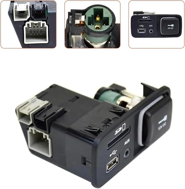 Alt view image 6 of 7 - Center Console Media Hub Module with USB Port, Card Slot, Input and 12V Access, 2014-2018 Fitment Replacement Pane
