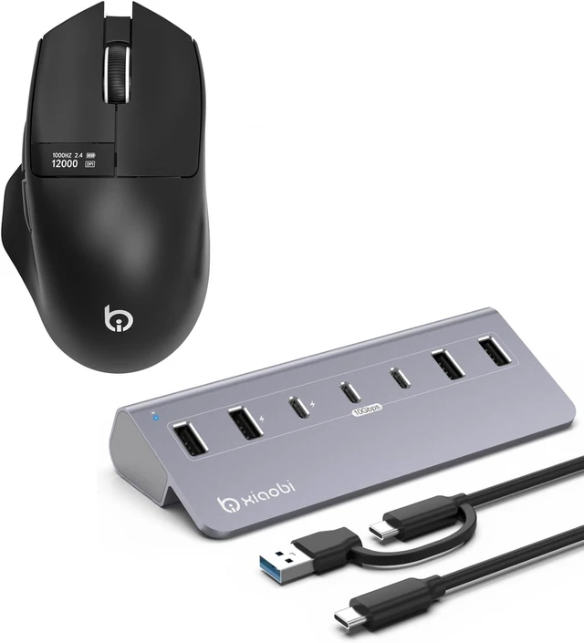 Main image of USB C Hub and G9Pro Wireless Bluetooth Mouse