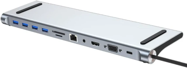 Alt view image 5 of 7 - USB 3.0 Multi-Interface Hub Adapter 11-in-1 VGA Rj45 Reader