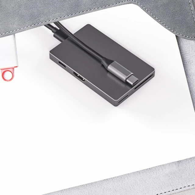 Alt view image 3 of 6 - 6Port USB C Adapter 4K60hz Video Transfer USB 3.0x2 Data Port Card Reader Enhances Connection Fast Charging